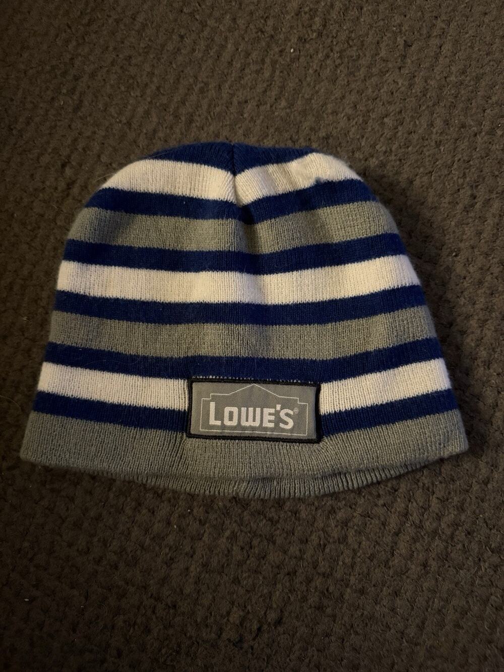 Lowe's Beanie Hat Multicolor One Size Embroidered Stretch Fit Knitted Acrylic